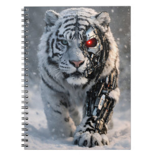 Cahier tigre blanc cyborg