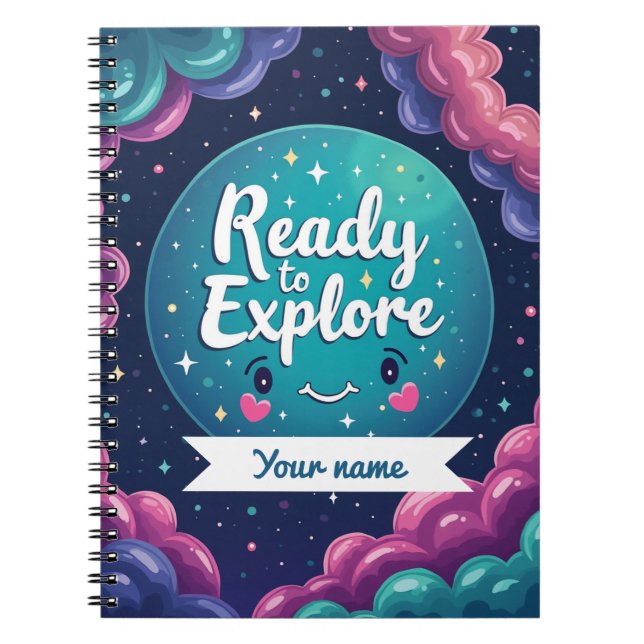 Cahier Tourbillon Galactique avec Nom Éditable (Devant)