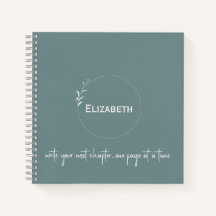Cahier vert personnalisé "Écrivez votre prochain c