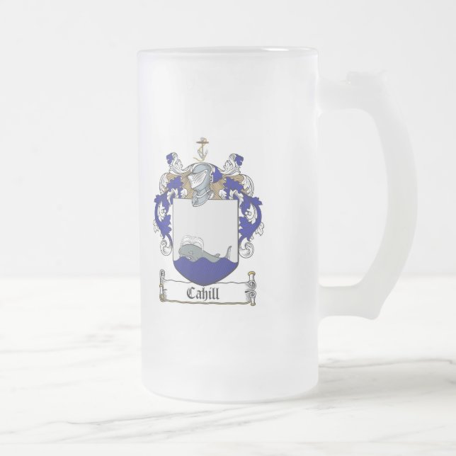 CAHILL FAMILIENWAPPEN - CAHILL WAPPEN MATTGLAS BIERGLAS (Rechts)