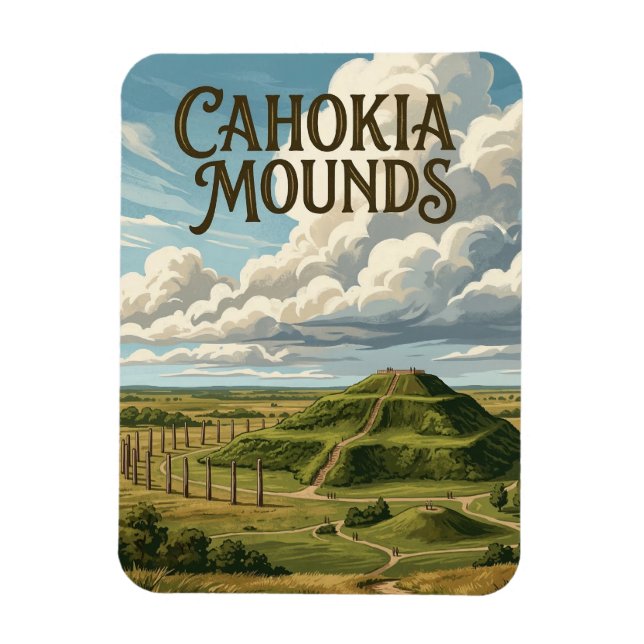 Cahokia Mounds Magnet (Vertikal)