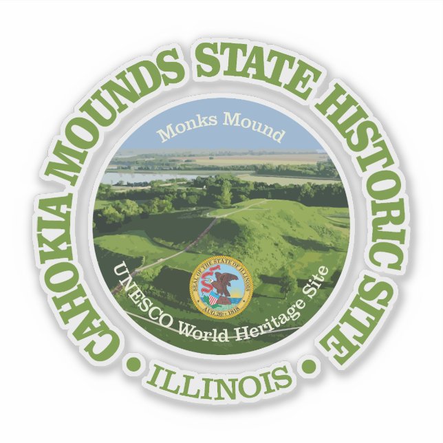 Cahokia Mounds SHS Aufkleber (Vorderseite)