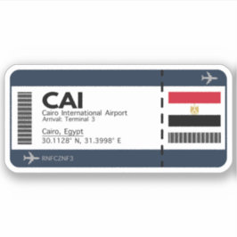 CAI Kairo Ägypten Boarding Pass Sticker