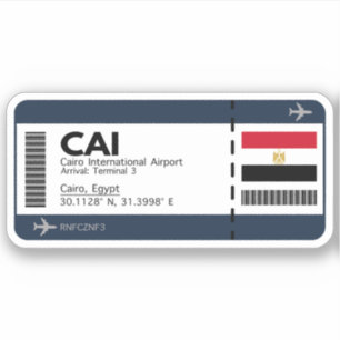 CAI Kairo Ägypten Boarding Pass Sticker