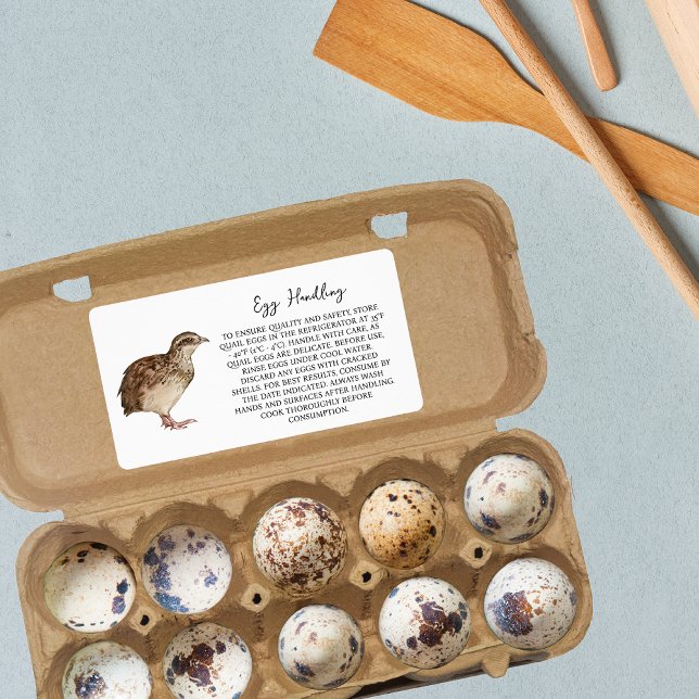 Cail Egg Handing Instruction Carton Care Étiquette (Créateur téléchargé)