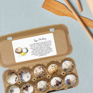 Cail Egg Handing Instruction Carton Care Étiquette