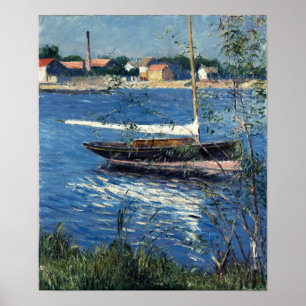 Caillebotte - Boot am Liegeplatz an der Seine Poster