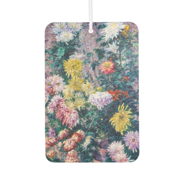Caillebotte - Chrysanthemen, weiß und gelb Autolufterfrischer (Vorderseite)