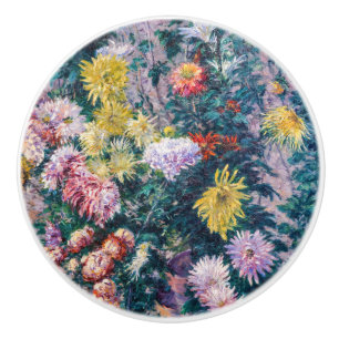 Caillebotte - Chrysanthemen, weiß und gelb Keramikknauf