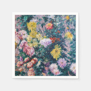 Caillebotte - Chrysanthemen, weiß und gelb Serviette