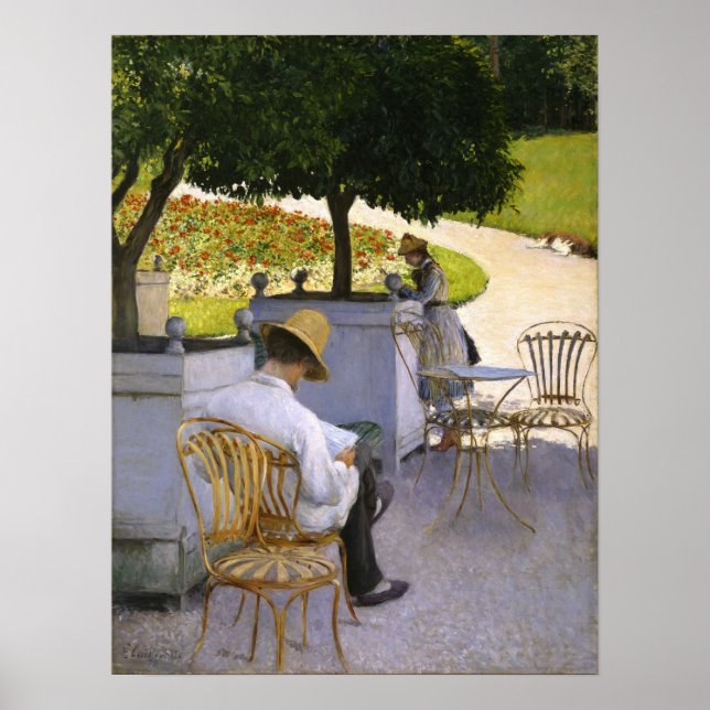 Caillebotte - Die Orangenen Bäume Poster (Vorne)