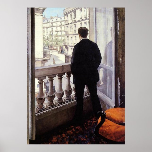 Caillebotte - Junger Mann an seinem Fenster Poster (Vorne)