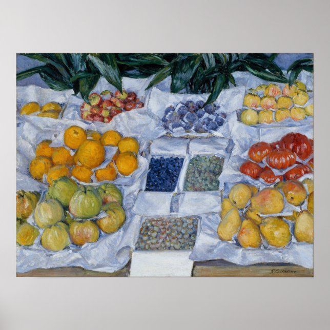 Caillebotte - Obst auf einem Stand dargestellt Poster (Vorne)