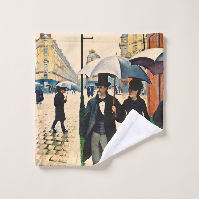 Caillebotte - Paris on a Rainy Day Waschlappen (Waschlappen)