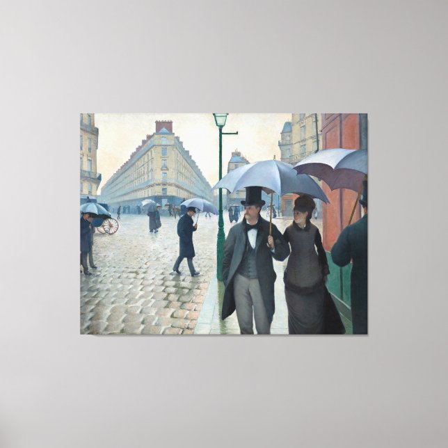 Caillebotte Paris Street Rainy Day Malerei Leinwanddruck (Vorderseite)