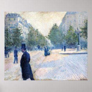 Caillebotte - Place Saint-Augustin nebliges Wetter Poster