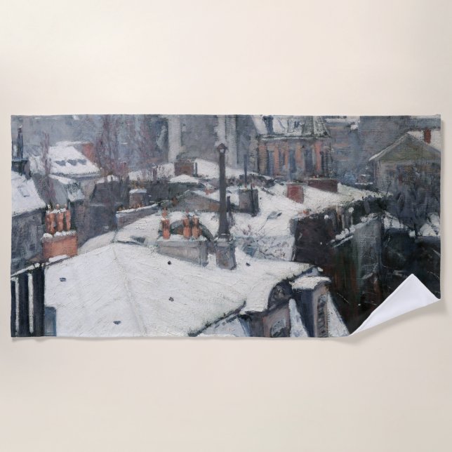 Caillebotte - Rooftops im Schnee Strandtuch (Vorderseite)