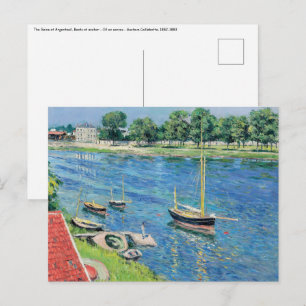Caillebotte - Seine bei Argenteuil, Boote vor Anke Postkarte