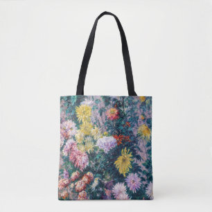Caillebotte - Weiße und gelbe Chrysanthemen Tasche
