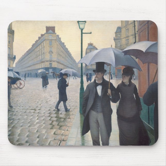 Caillebotte's Rue de Paris, temps de pluie Mousepad (Vorne)