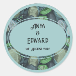 Cailloux d'eau - autocollant Mariage