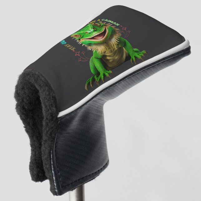 Caiman Golf Head Cover - Bleibe Calm, Bleibe Stron Golf Headcover (3/4 Vorderseite)