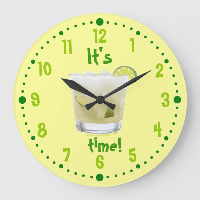 Caipirinha Brazilian Rum Coctail Clock W/ Minutes Große Wanduhr (Vorderseite)