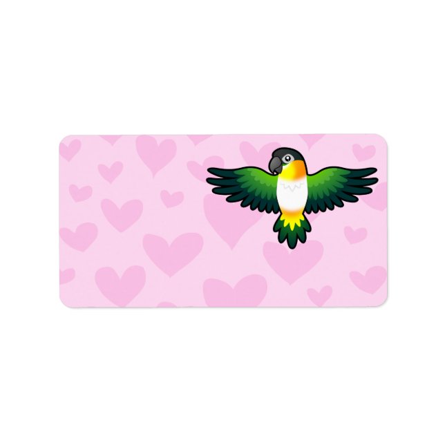 Caique / Lovebird / Pionus / Parrot Liebe Adressaufkleber (Vorne)
