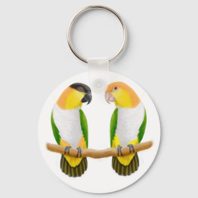 Caique Parrot Liebe Schlüsselanhänger (Vorderseite)