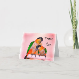 Caique Parrot Pair Bird Carte de remerciements
