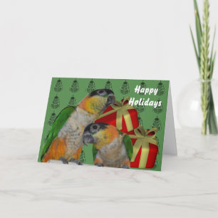 Caique plappert Weihnachtsfeiertags-Karte nach Feiertagskarte