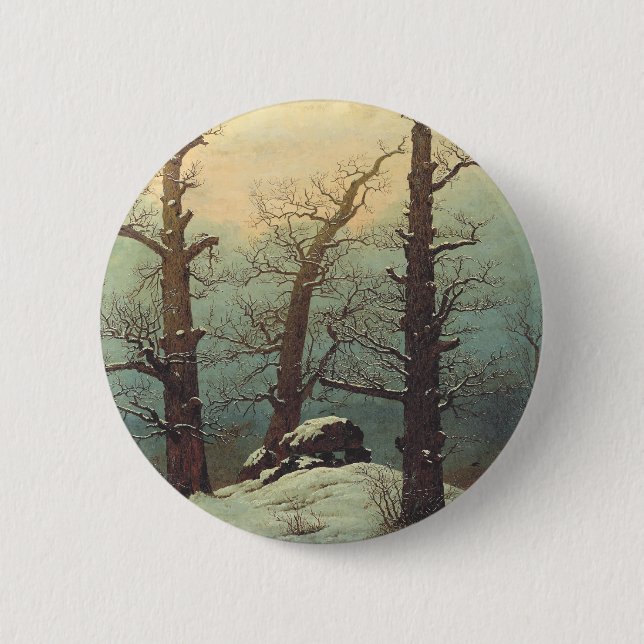 Cairn in Snow von Caspar David Friedrich Button (Vorderseite)