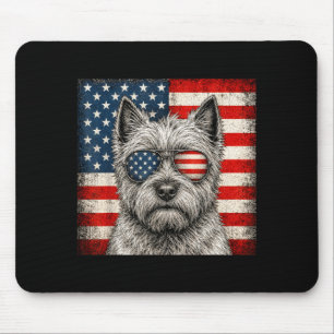 Cairn Terrier 4. Juli Amerikanische Flagge Hund Mousepad