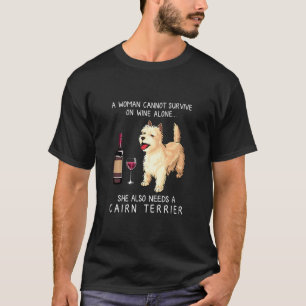 Cairn Terrier and Wine Dog Angepasst T-Shirt