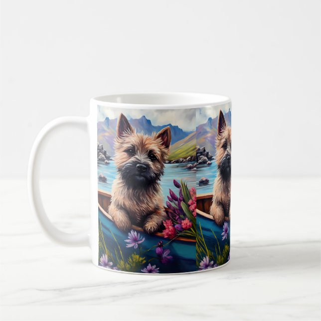 Cairn Terrier auf dem Paddle: Ein Landschaftliches Kaffeetasse (Links)