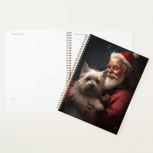 Cairn Terrier Avec Noël Festif Du Père Noël