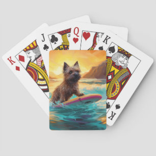 Cairn Terrier Beach Surfmalerei Spielkarten
