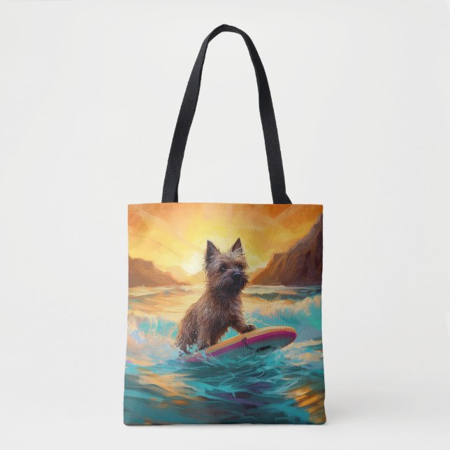 Cairn Terrier Beach Surfmalerei Tasche (Vorderseite)