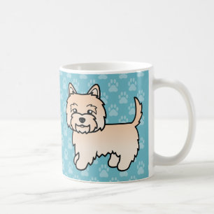 Cairn Terrier Cartoon-Hund-Illustration in Creme Kaffeetasse