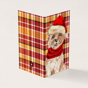 Cairn Terrier chien avec Holiday Red Plaid Noël