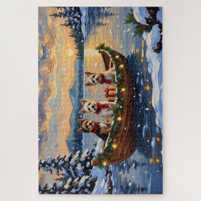 Cairn Terrier Christmas Boat Holiday (Vertikal)