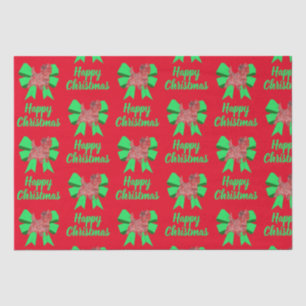 Cairn Terrier Christmas Dog & Bow Red Seidenpapier