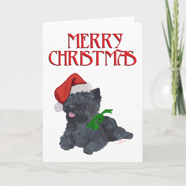 Cairn Terrier Christmas Feiertagskarte (Vorderseite)