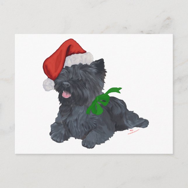 Cairn Terrier Christmas Feiertagspostkarte (Vorderseite)