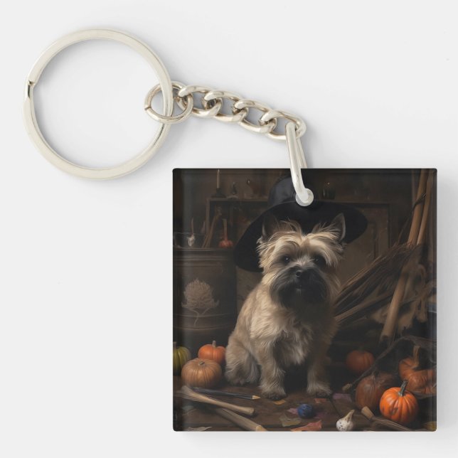 Cairn Terrier Citrouilles Halloween effroi (Devant)