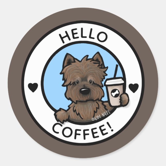 Cairn Terrier Coffee Stickers (Vorderseite)