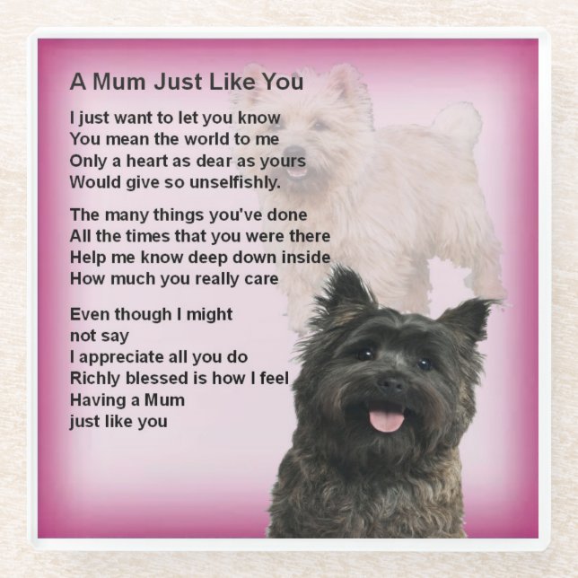 Cairn Terrier Design Mum Gedicht Untersetzer (Vorderseite)