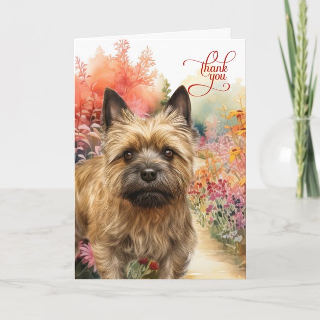 Cairn Terrier Dog Colorful Garden Path Dankeskarte (Vorderseite)