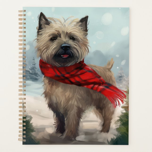 Cairn Terrier Dog dans Noël de neige (Devant)