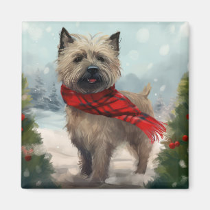 Cairn Terrier Dog im Schnee Weihnachten Magnet